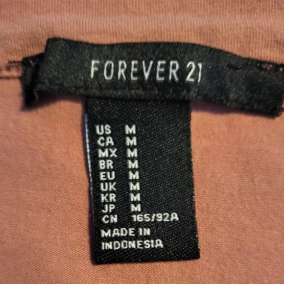 FOREVER 21 Women Size Medium Light Rose Color Bodysuit, GUC - Picture 9 of 9